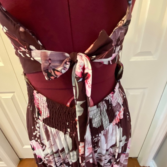 Jaase Endless Summer Floral Burgundy Dress Size Large - Picture 3 of 6